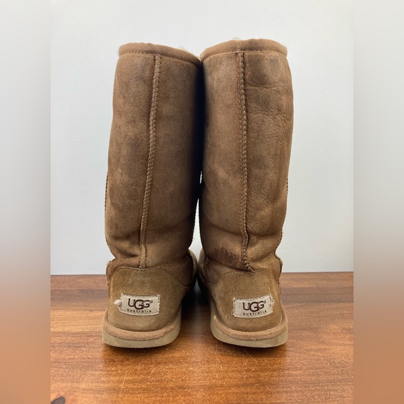 UGG Australia Classic Tall Chestnut Shearling Suede Boots 5229Y Girls Size 5. - Picture 7 of 12